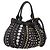 Miu Miu Handtasche Leder 2way Schwarz Goldton Auth 167722M