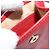 Pouch CHANEL in pelle rossa dettagli dorati CC Auth 207567A Rosso - vista 10