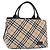 Borsa a mano BURBERRY Nova Check Blue Label Nylon Beige Silver Auth 206736A Argento