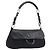 Sac à épaule PRADA Cuir Nylon Noir Argent Auth 206861V Argenté