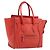 Céline CELINE Luggage Micro Shopper Handtasche aus Leder Rot Silber Authentisch 207671V