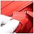 Céline CELINE Luggage Micro Shopper Handtasche aus Leder Rot Silber Authentisch 207671V - Ansicht 12