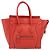 Céline CELINE Luggage Micro Shopper Handtasche aus Leder Rot Silber Authentisch 207671V - Ansicht 13