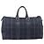 Burberrys Nova Check Boston Bag Canvas Navy Gold Auth 201462A Golden Marineblau - Ansicht 2
