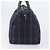 Burberrys Nova Check Boston Bag Canvas Navy Gold Auth 201462A Golden Marineblau - Ansicht 3