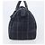 Burberrys Nova Check Boston Bag Canvas Navy Gold Auth 201462A Golden Marineblau - Ansicht 4