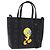 Bolso MCM Vicetos Logogram PVC Leather 2way LOONEY TUNES Black Silver Auth 202523M Negro Plata