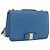 Borsa a tracolla Salvatore Ferragamo Vala Chain in pelle blu e oro autentica 207221V D'oro