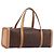 Bolsa ETRO PVC Canvas Brown Gold Auth 206896 Marrom Dourado