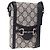 Bolsa de Ombro GUCCI GG Supreme PVC Navy Silver 625615 Auth ka6531V Prata Azul marinho