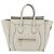 Céline CELINE Luggage Mini Shopper Hand Bag Leather Ivory Silver Auth LN052V Argento Crudo - vista 13