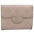 Cartera CHANEL Matelasse de piel de cordero beige y plata CC Auth 205317 - vista 13