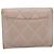 Cartera CHANEL Matelasse de piel de cordero beige y plata CC Auth 205317 - vista 2