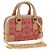 LOEWE Amazona Nano Shoulder Pouch Canvas 2way Beige Gold Auth 206378M Dorado