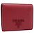 PRADA Bifold Wallet Saffiano leather Red Gold Auth 205224A Golden