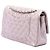 Bolsa de Ombro Chanel Medium Classic Double Flap em pele de cordeiro iridescente rosa - vista 2