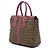Borsa Satchel Fendi in tela Zucchino e pelle marrone - vista 2