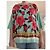 Dolce & Gabbana Seidentop mit Rosenprint Blu Mediterraneo Braun Pink Rot Grün Hellblau - Ansicht 9
