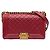 Bolso bandolera Chanel Boy Flap de piel de cordero acolchada, Old Medium, Rojo Roja