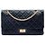 Borsa a tracolla Chanel Reissue 2.55 Double Flap 227 in pelle di vitello matelassé blu