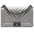 Borsa a tracolla Chanel Boy Flap Old Medium Chevron Caviar Argento