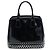 Tote Prada em couro Spazzolato preto com cristais e tachas