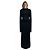 Salvatore Ferragamo Vestido maxi em jersey de manga comprida e decote drapeado Ferragamo preto - vista 7