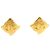 Pendientes de clip Chanel CC chapados en oro en forma de rombo Dorado