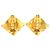 Pendientes de clip Chanel CC chapados en oro en forma de rombo Dorado - vista 2