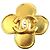 Broche trèfle Chanel CC plaquée or doré