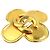 Broche trèfle Chanel CC plaquée or doré - vue 6