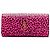 Autre Marque Clutch Saint Laurent in pelle rosa con stampa leopardata e monogramma Cassandre