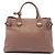 Borsa Satchel Burberry Medium in vitello marrone e House Check Banner