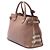 Borsa Satchel Burberry Medium in vitello marrone e House Check Banner - vista 2