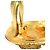 Gold Chanel CC vergoldete runde Clip-On Ohrringe Golden - Ansicht 11