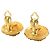 Gold Chanel CC vergoldete runde Clip-On Ohrringe Golden - Ansicht 4
