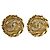 Chanel CC vergoldete runde Clip-On-Ohrringe mit Strass Golden