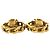 Chanel CC vergoldete runde Clip-On-Ohrringe mit Strass Golden - Ansicht 7