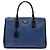 Prada Galleria Double Zip Satchel Medium Bicolor aus Saffiano Lux Blau