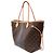Borsa LOUIS VUITTON Neverfull in Tela Marrone - 104001 - vista 6