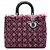 Bolso Lady Dior Satchel Large de Tweed Cannage Rosa con Flecos
