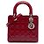 Bolso Lady Dior Medium de piel charol Cannage rojo Dior Roja