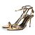 Tom Ford, goldfarbene Leder-Sandalen mit Vorhängeschloss Golden