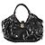 Borsa a tracolla Louis Vuitton Surya XL Monogram Mahina in pelle verniciata Nera M95796