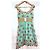 Manoush Vestido Féerie Piecettes Bordado em Lã de Algodão e Couro Rosa Turquesa Gold hardware - vista 14