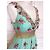 Manoush Vestido Féerie Piecettes Bordado em Lã de Algodão e Couro Rosa Turquesa Gold hardware - vista 20