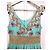 Manoush Vestido Féerie Piecettes Bordado em Lã de Algodão e Couro Rosa Turquesa Gold hardware - vista 9