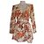 Zimmermann Playsuit de seda com estampa floral Vermelho Verde Laranja Cru Roxo