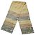 Lancel Paris Striped Silk Scarf Beige Green Yellow
