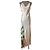 Paco Rabanne langes Seidenkleid mit Metalldetails Mehrfarben Beige